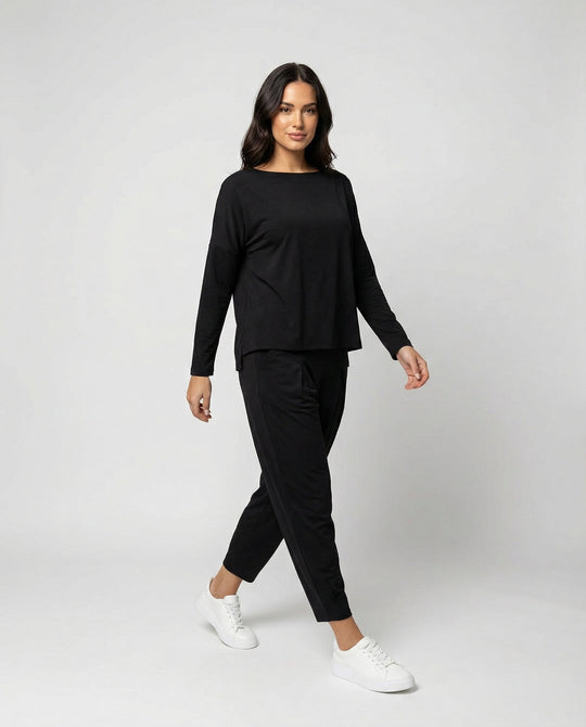 Jogginganzug Damen Lounge-Set mit weiten Ärmeln und Taschen
