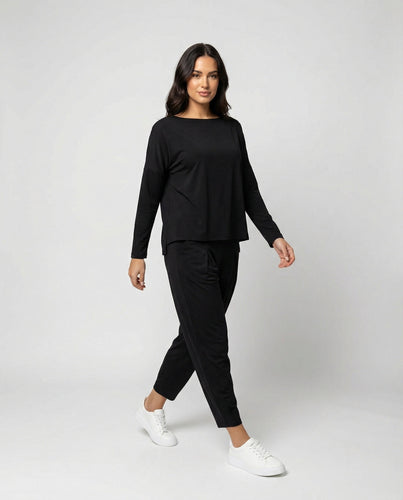 Jogginganzug Damen Lounge-Set mit weiten Ärmeln und Taschen