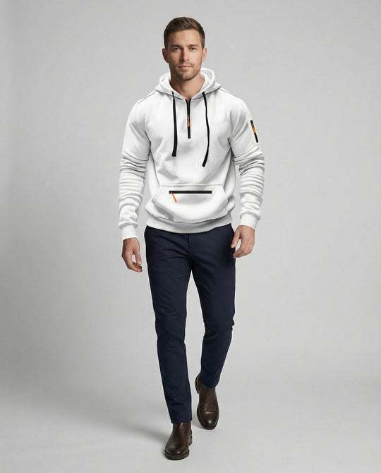Herren sportlicher Hoodie mit praktischen Reißverschlusstaschen und verstellbarem Kapuzenzug