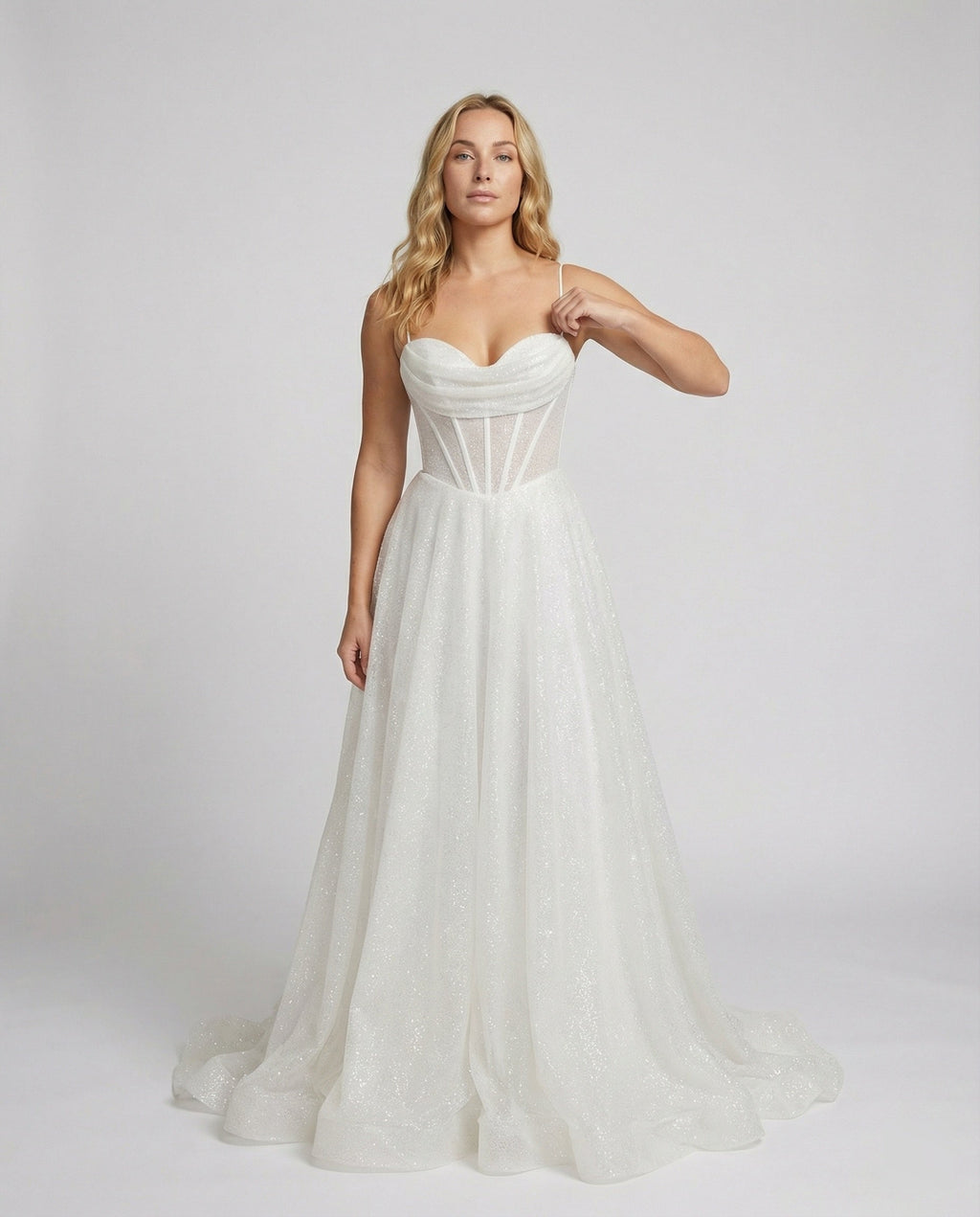 Glitter Ballkleid mit Schnürung