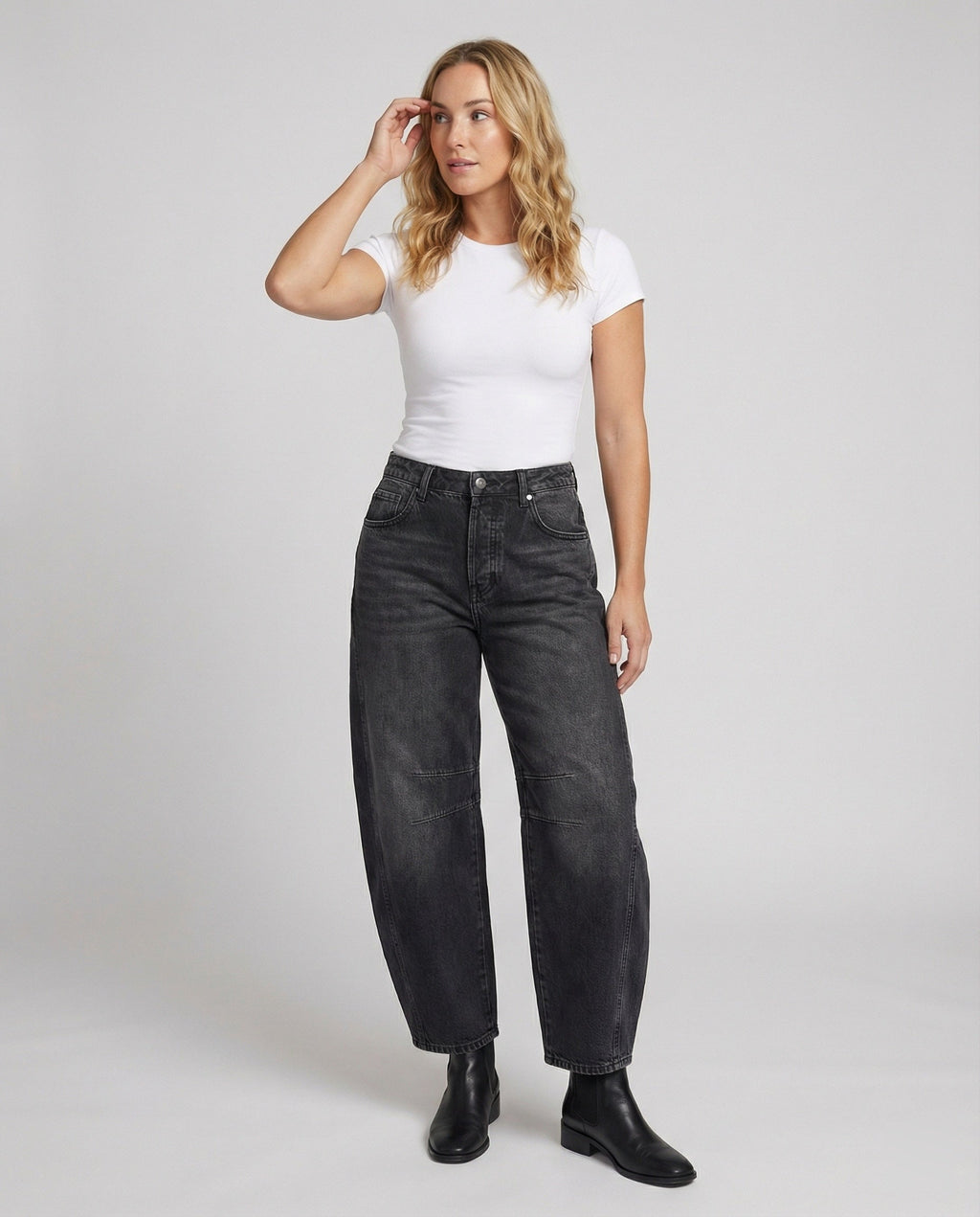 ShopNory | Mid Rise Barrel Jeans für Damen