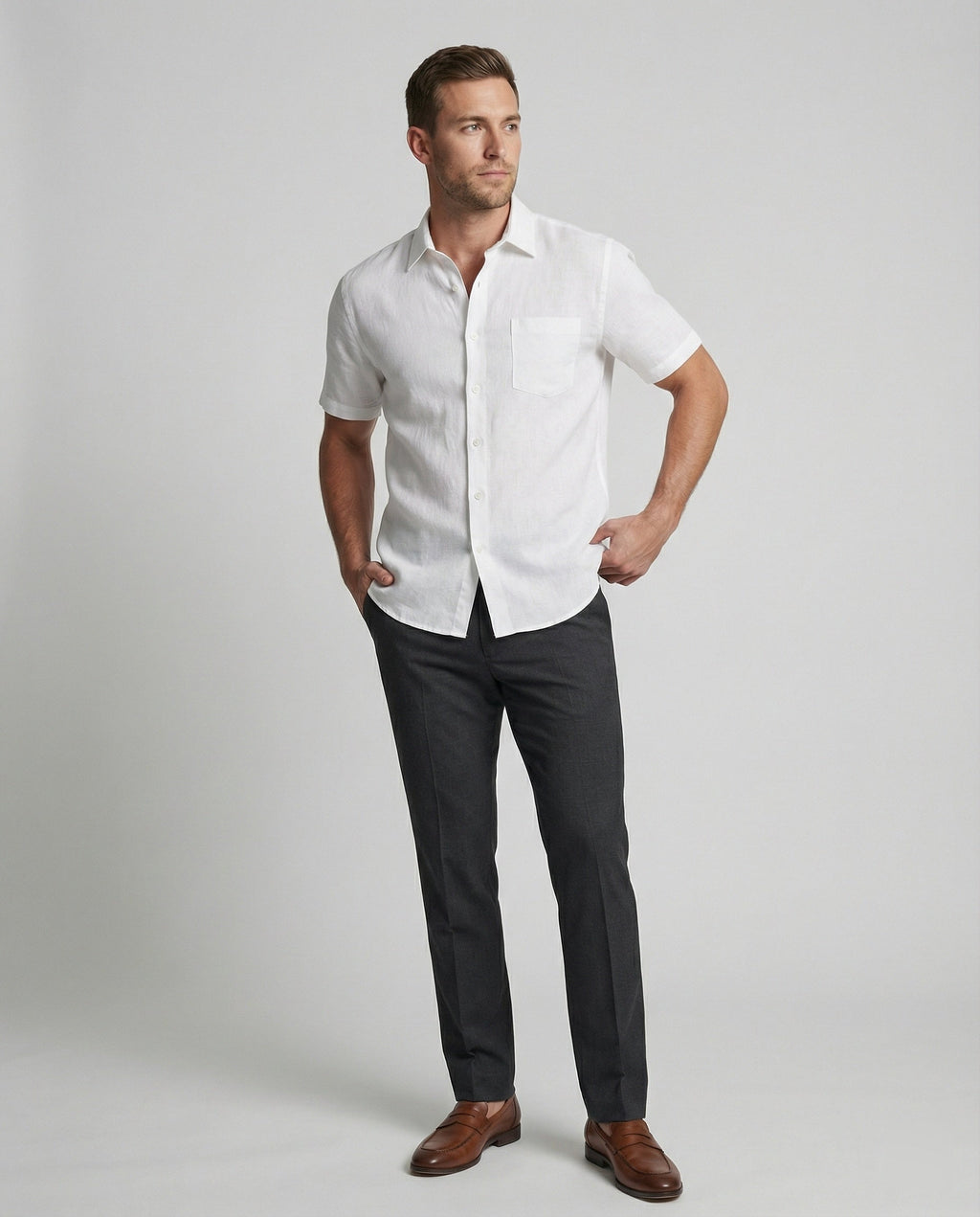 Kurzarm Hawaiihemd Herren Palmenprint