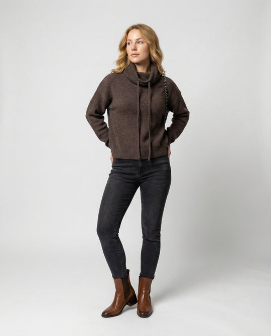 Merinowolle Damen Rollkragenpulli