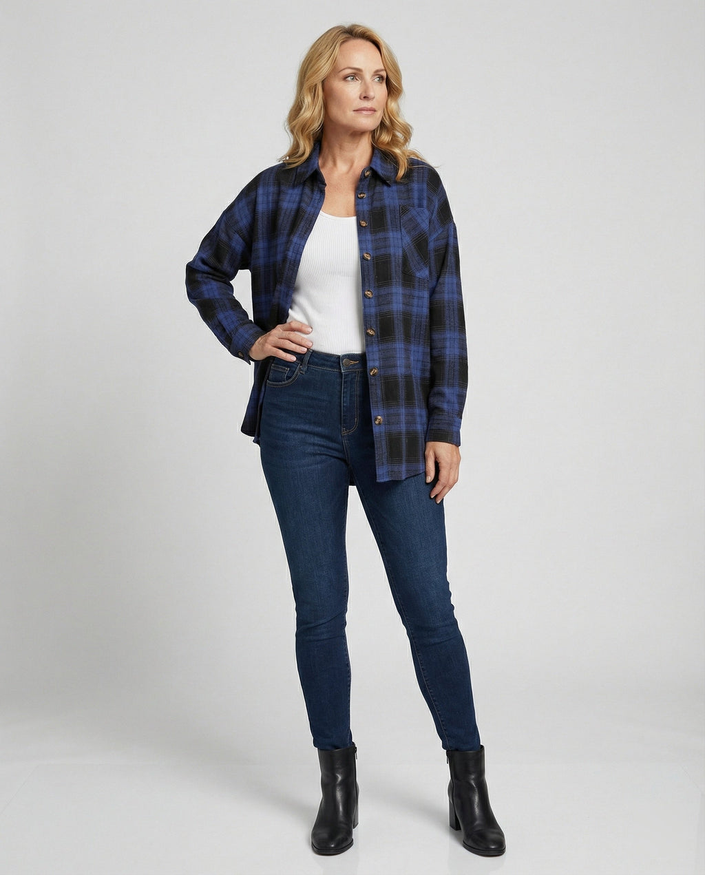 Damen Hemdjacke Flanell weit