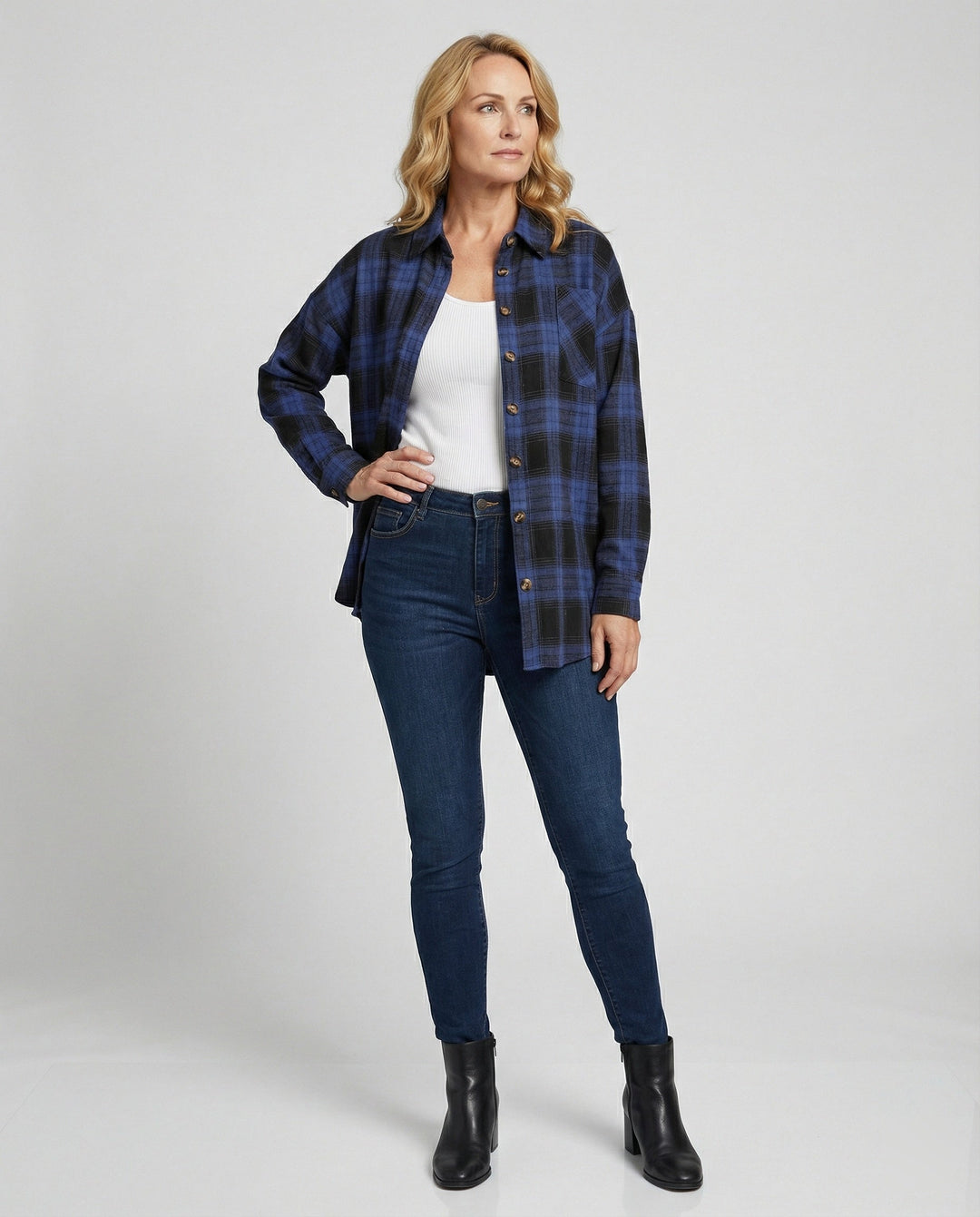 Damen Hemdjacke Flanell weit