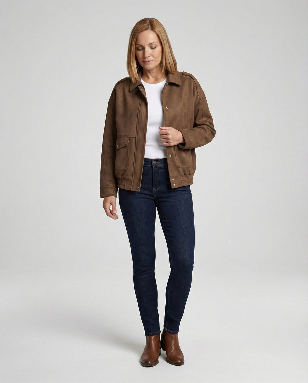 Freizeitkleidung Damen Samtjacke Locker