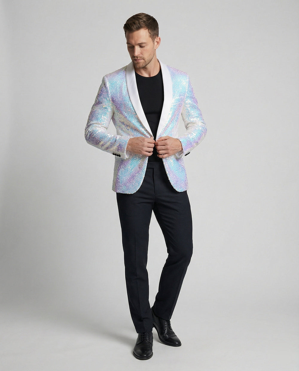 Glamouröser Pailletten Blazer Herren