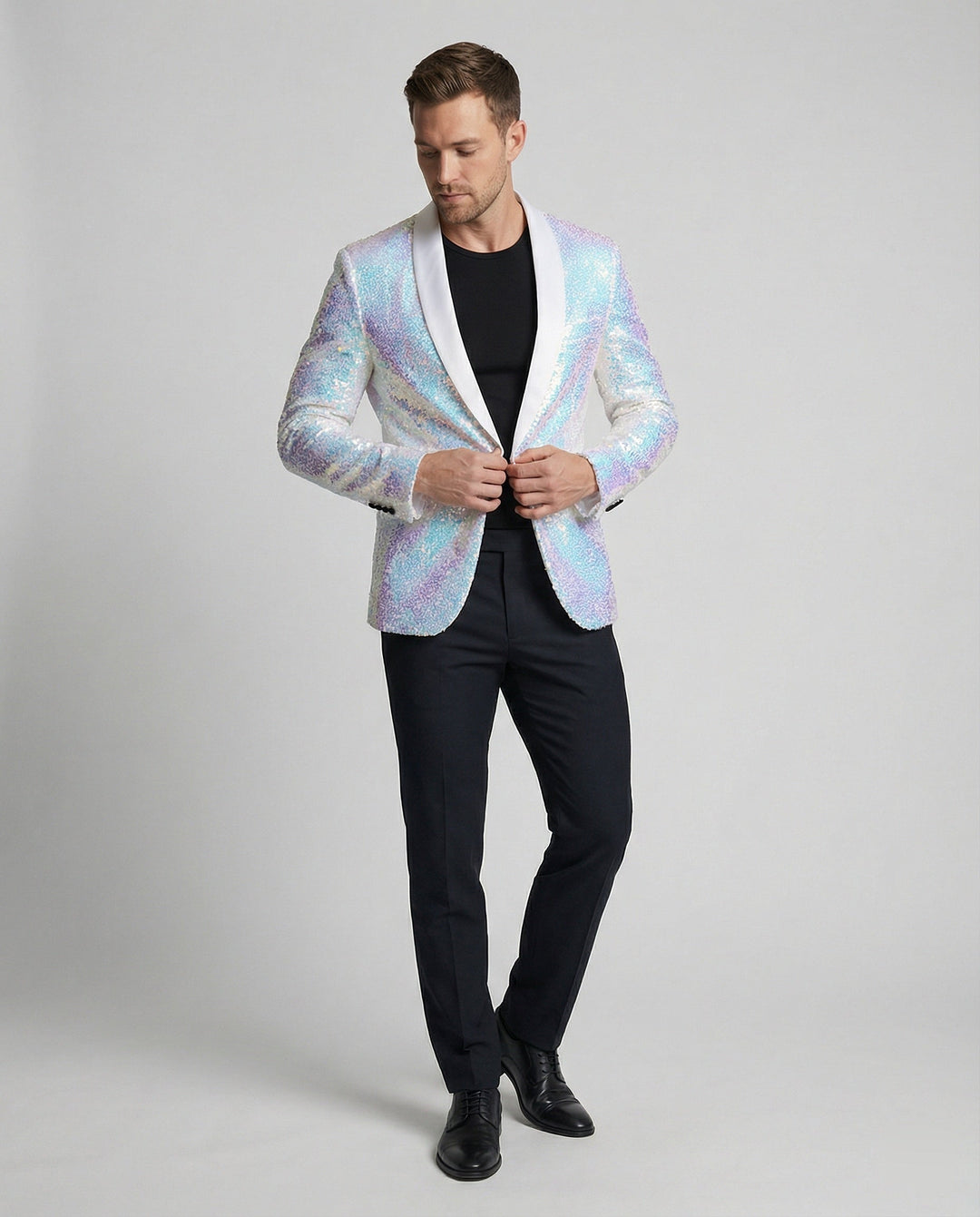 Glamouröser Pailletten Blazer Herren