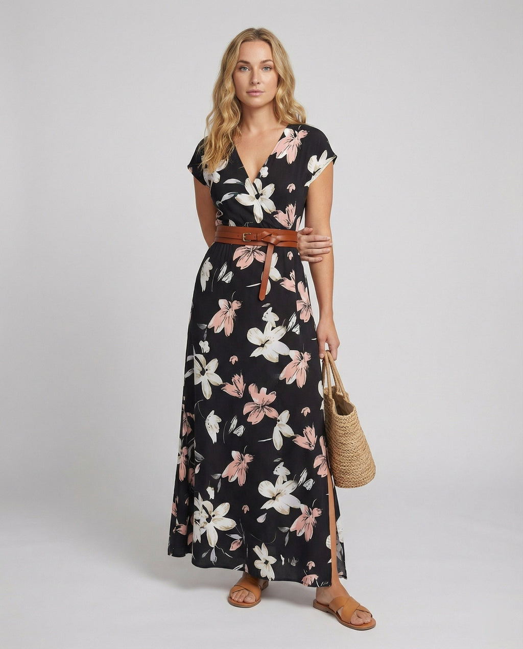 Boho Langes Maxikleid mit Blumenmuster für Sommer & Urlaub