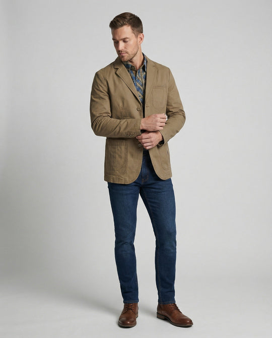 Herren Blazer Herren Baumwolle leger