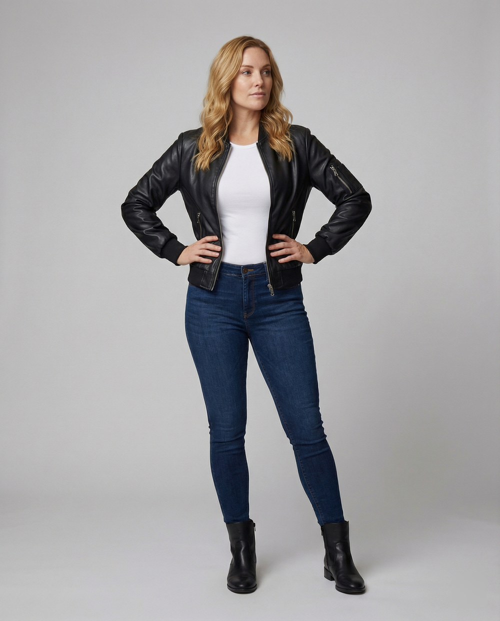 Leichte Steppjacke Damen aus hochwertigem Kunstleder