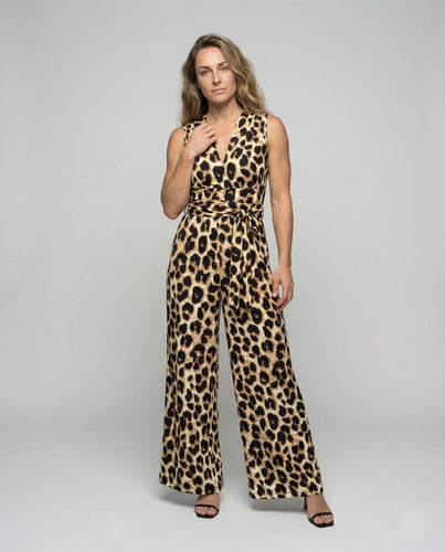 Damen Jumpsuit im trendigen Leo-Muster