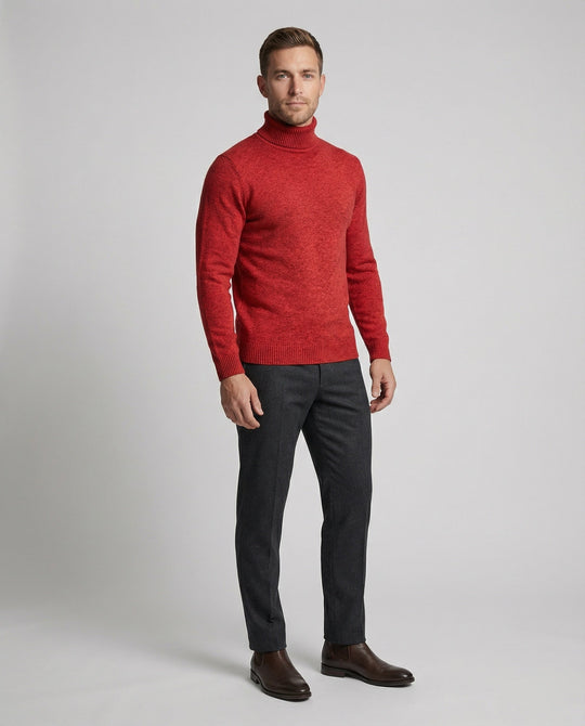 Herren Rollkragenpullover aus weichem Merinowolle