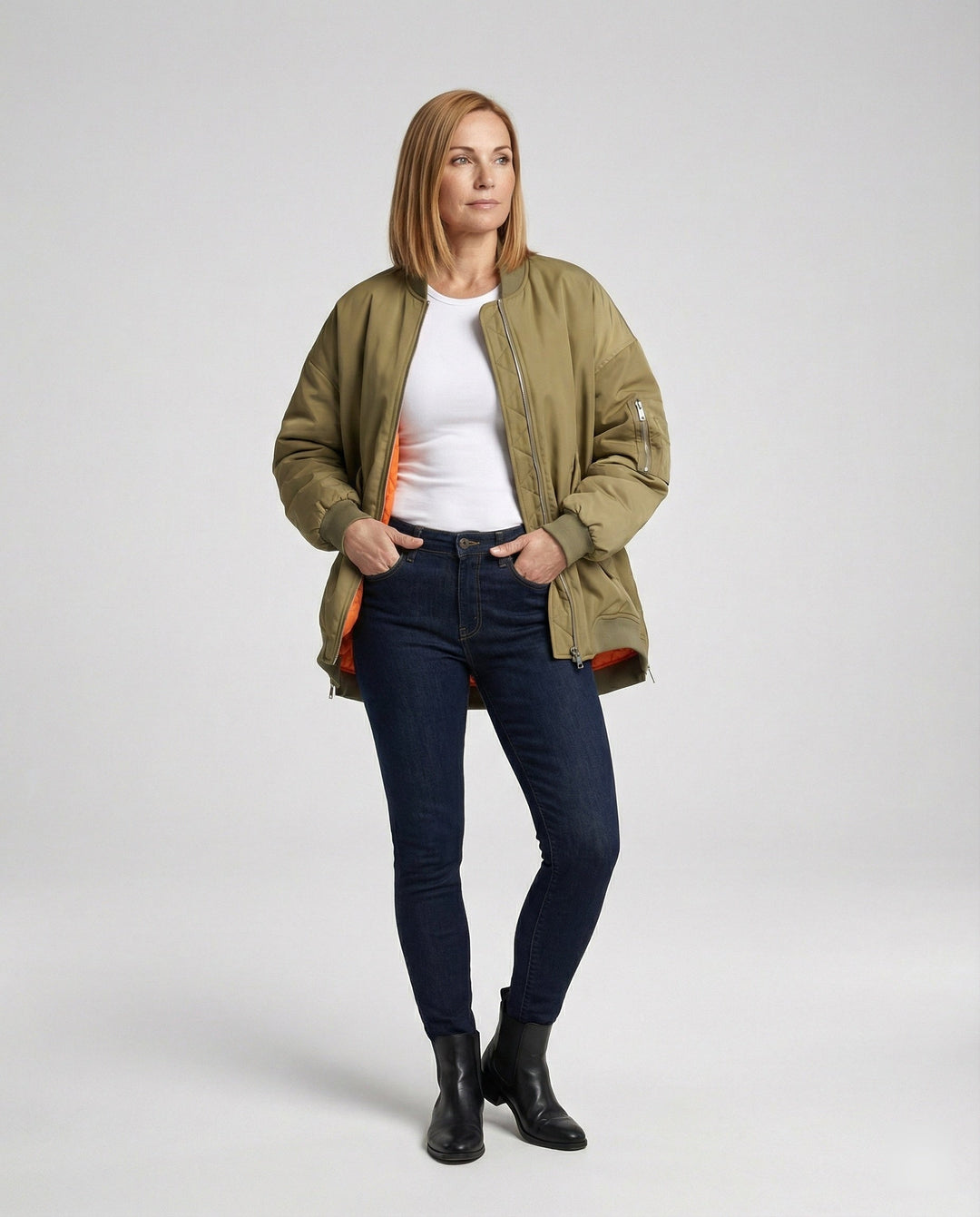Damen gefütterte Bomberjacke