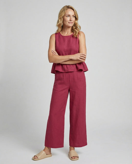 Damen Zweiteiler Set Sommer Palazzohose