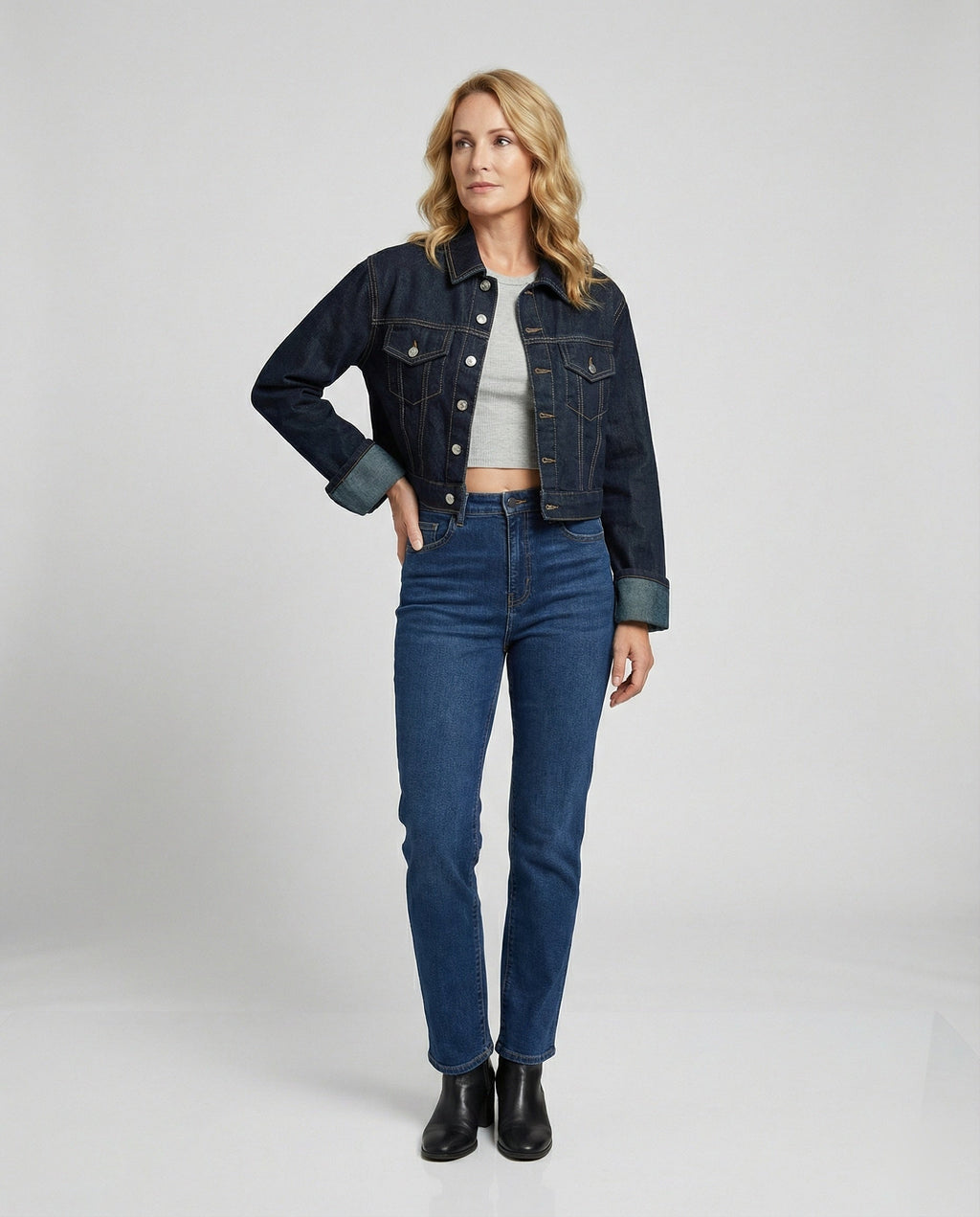 Damen Jeansjacke kurz kastig