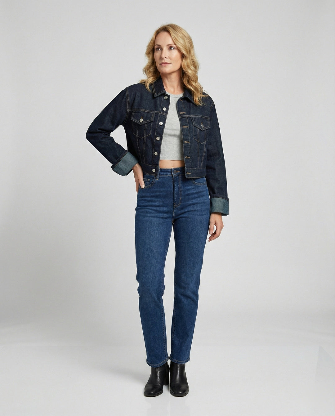 Damen Jeansjacke kurz kastig