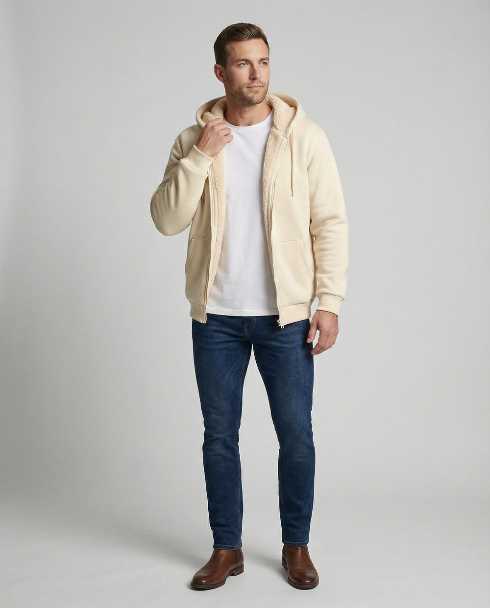 Warmer Fleecegefütterter Winterhoodie für Herren