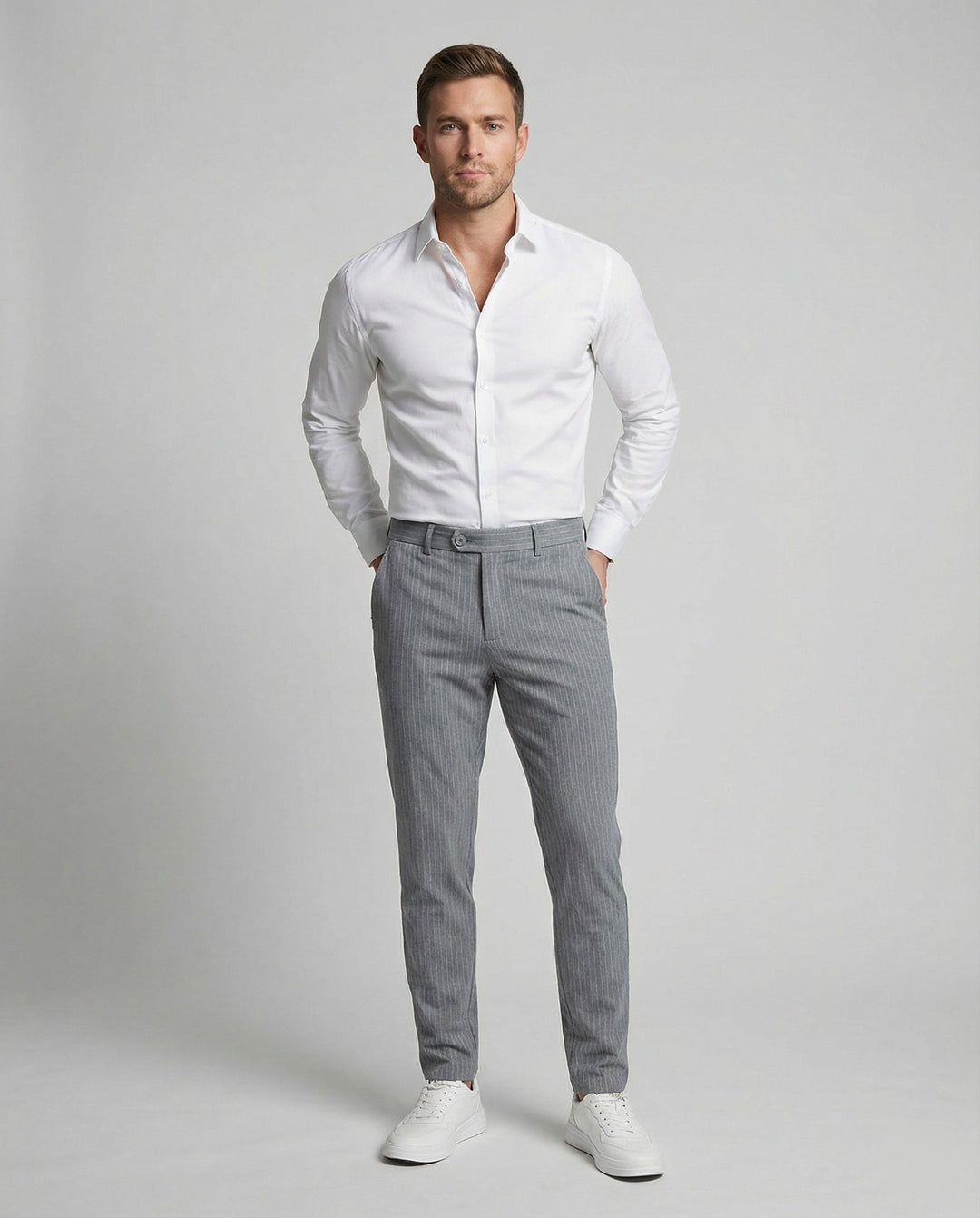 Herren Anzughose Nadelstreifen mit Stretch