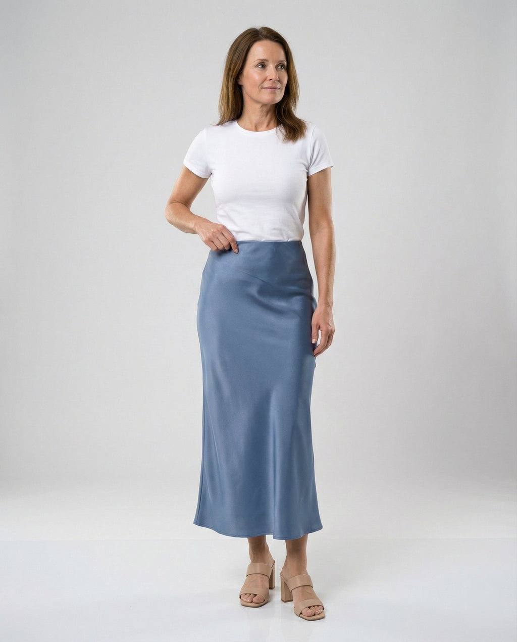 Damen Maxirock Satin High Waist
