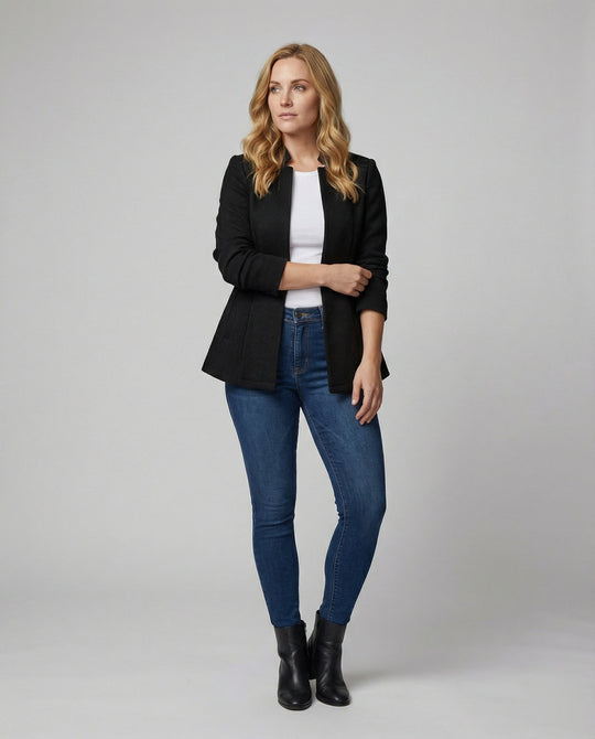Damen Blazer ärmellos Hahnentritt