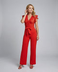 Damen Jumpsuit Spitze elegant weit