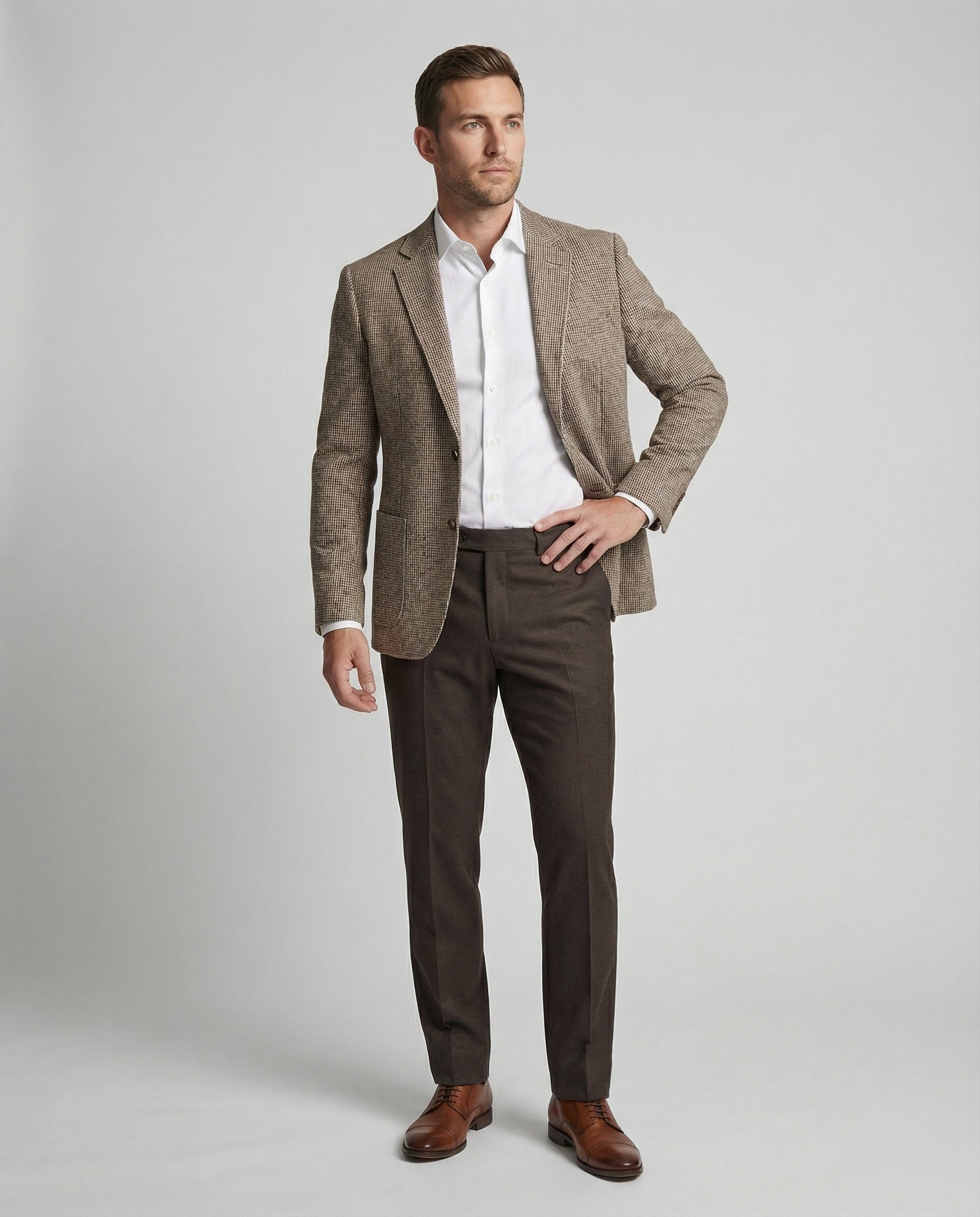 Herren Blazer Leinen Sakko leger