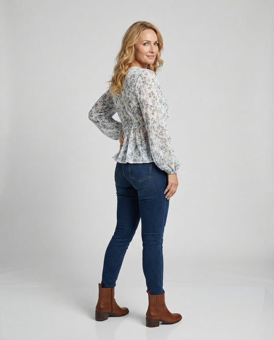 Bluse Damen Chiffon Schnürung
