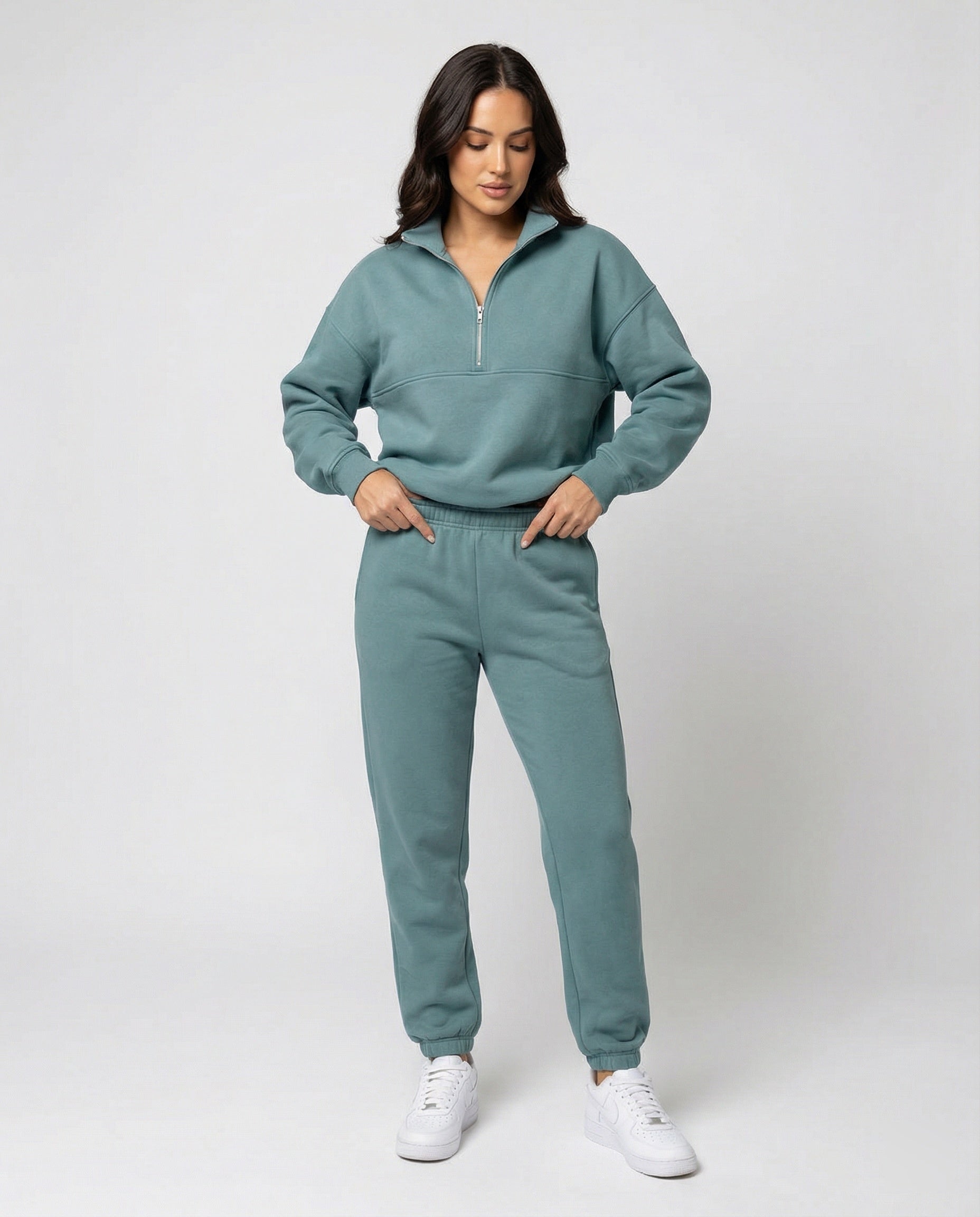 Jogginganzug Damen sportlich mit Zip-Hoodie und Jogginghose
