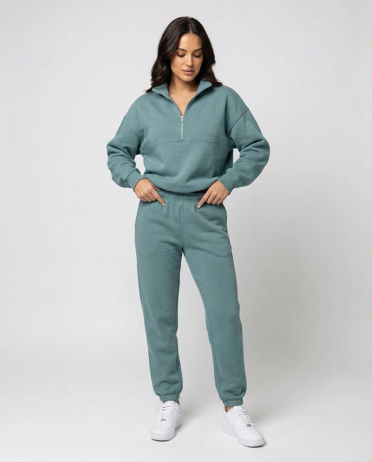 Jogginganzug Damen sportlich mit Zip-Hoodie und Jogginghose