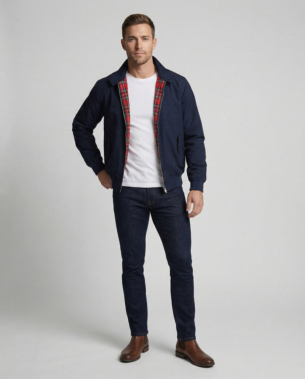 Herren Harrington-Jacke mit Reißverschluss