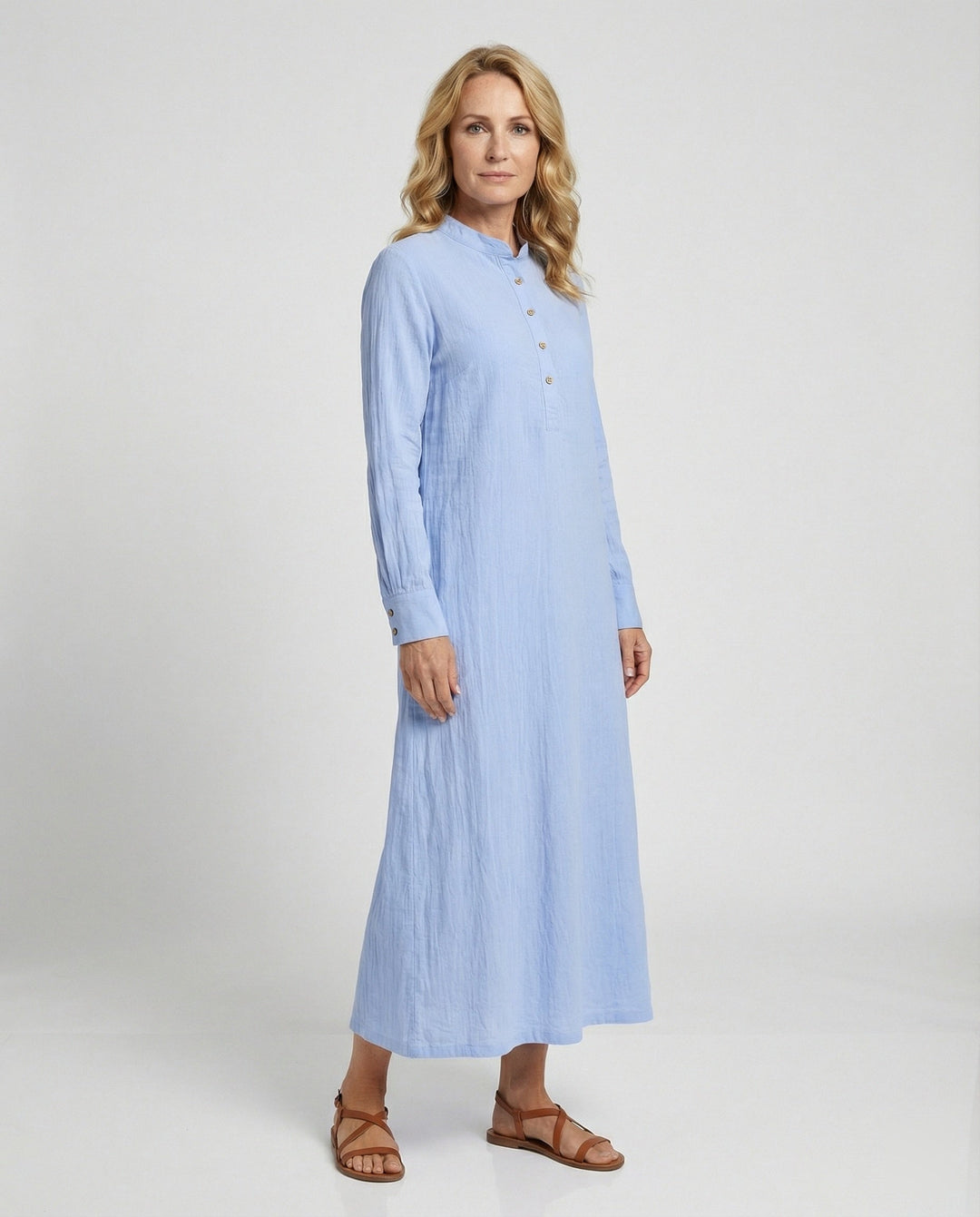 Leinen Maxikleid Sommer Damen