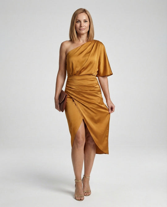 Elegantes Abendkleid Midi asymmetrisch