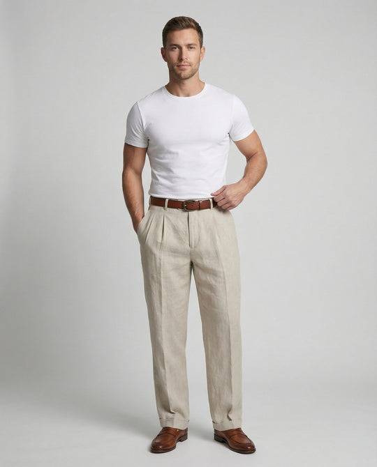 Herren elegante und bequeme Leinenhose