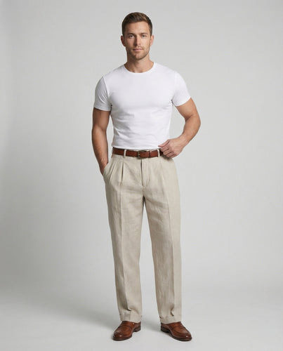 Herren elegante und bequeme Leinenhose