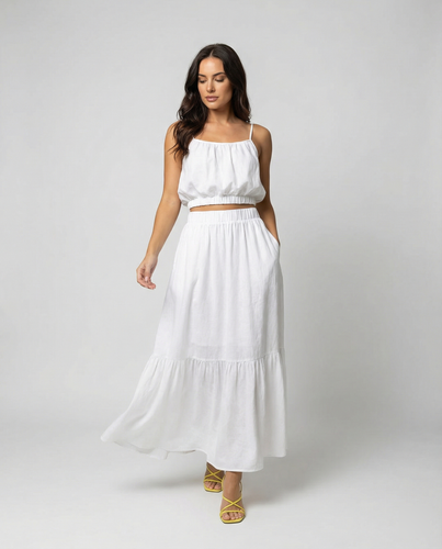Damen Sommerliches Zweiteiler-Kleid mit fließendem Schnitt und praktischen Taschen