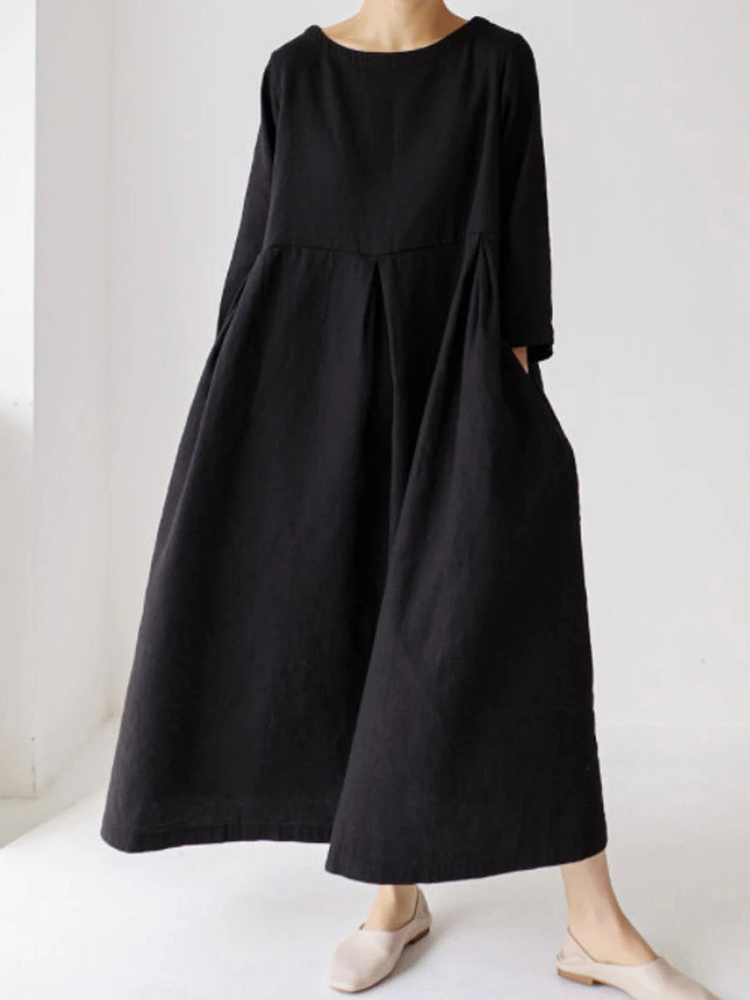 Lockeres kleid mit Seitentaschen