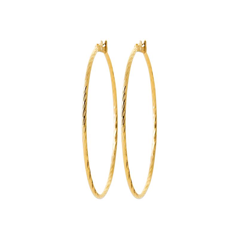 Gedrehte diamantierte Creolen - 18Karat vergoldet | Shop Nory