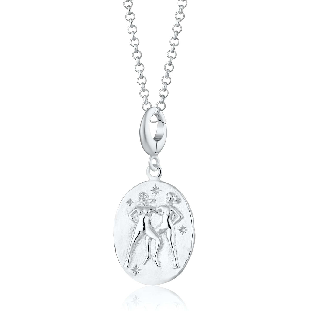 Silber Zwillinge Sternzeichen Charme Halskette | Shop Nory