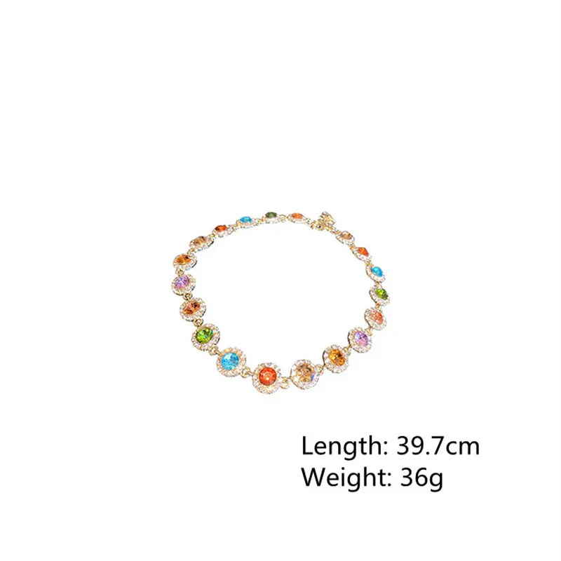 Geometrische Farbige Kristall Choker-Halskette | Shop Nory