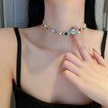 Geometrische Farbige Kristall Choker-Halskette | Shop Nory