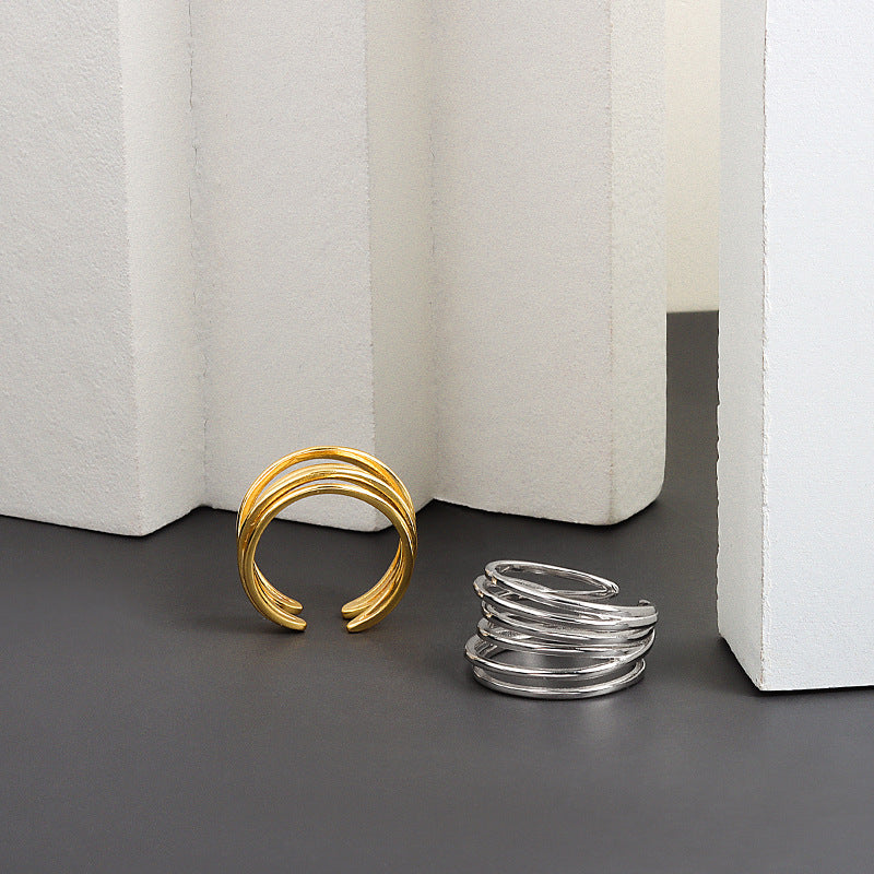 Geometrischer Mehrschichtiger Einfacher Ring | Shop Nory