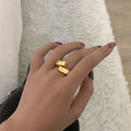 Geometrischer Rechteck-Hug-Verstellbarer Ring | Shop Nory