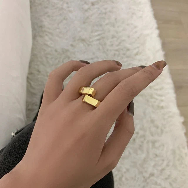 Geometrischer Rechteck-Hug-Verstellbarer Ring | Shop Nory