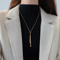 Geometrischer Pullover Box Kette Lange Halskette | Shop Nory