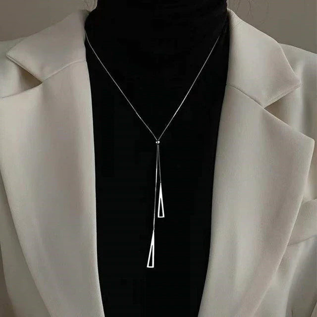 Geometrischer Pullover Box Kette Lange Halskette | Shop Nory