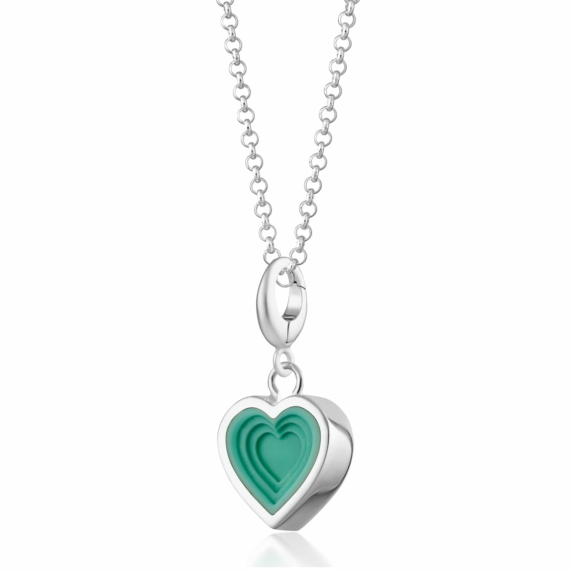 Silber geometrische türkis Herz Anhänger Halskette | Shop Nory