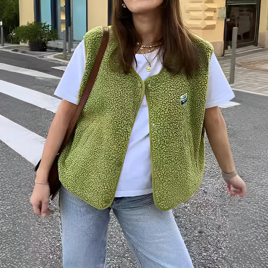 ShopNory | Damen Weste mit Einfacher Knopfverschluss