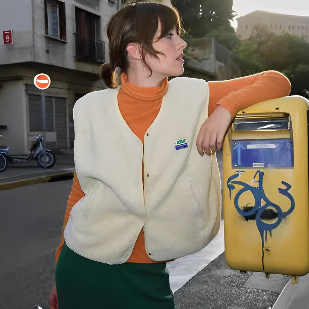 ShopNory | Damen Weste mit Einfacher Knopfverschluss