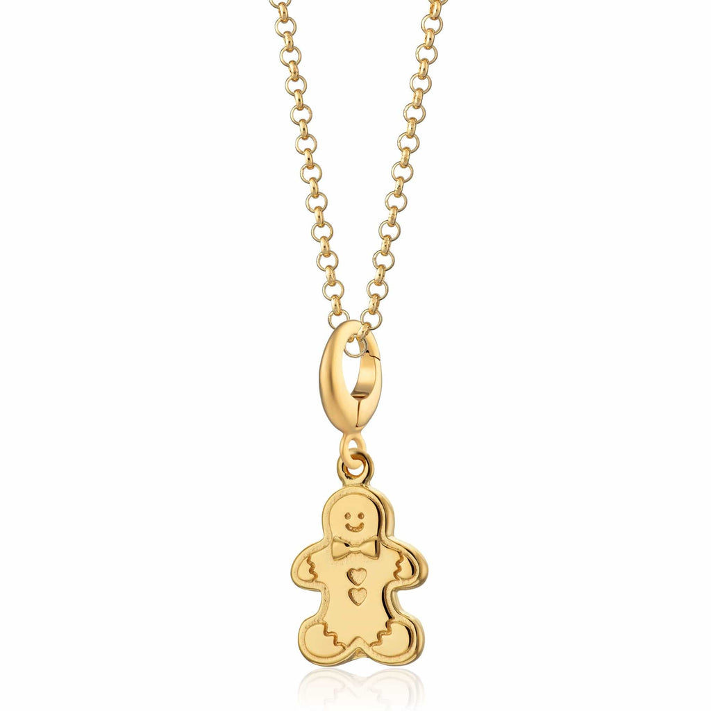 Gold Lebkuchenmann Keks Charm Halskette | Shop Nory